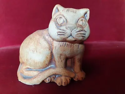 Vintage QUANTOCK  POTTERY  - CAT Figurine - Somerset Stoneware • £12