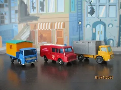 Vintage Matchbox Lesney Fire Truck Livestock Truck And House Moving Truck • $15.30