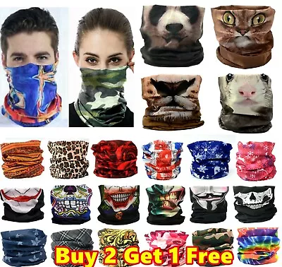 Women Men Face Cover Neck Gaiter Warmer Mask Snood Balaclava Bandana Tube Scarf • £3.99