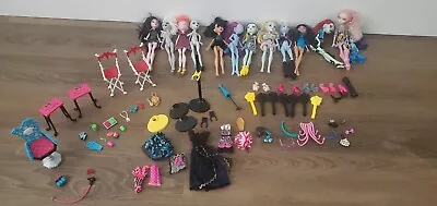 Monster High Dolls 13 (4 For Parts) And Accessories Frights Camera Action Etc • $150