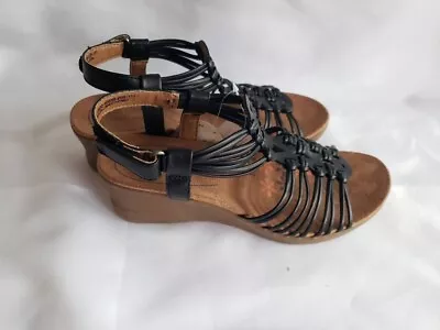 Baretraps Tansy Black Gladiator Wedge Sandals - Womens 6.5 - NEW • $32