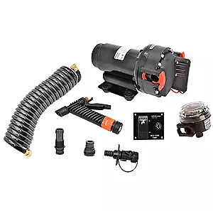 Johnson Pump Aqua Jet 5.2 GPH Washdown Pump Kit W/Hose 12V 64534 Boat Marine • $299.42