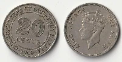 1948 Malaya 20 Cents Coin • $1.50