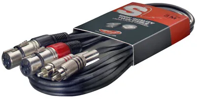 Stagg 0.6m Twin Female XLR To RCA Phono Lead • £8.89