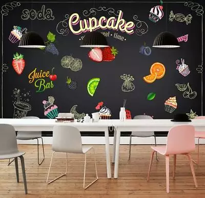 3D Fresh Fruit Cupcake G2587 Wallpaper Wall Murals Removable Self-adhesive Honey • $74.99