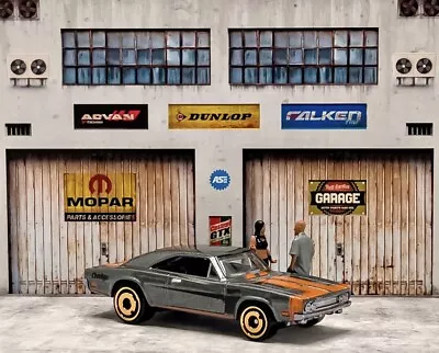 1/64 Scale Diorama Display Backdrop Mopar Theme Diecast Vehicles Hot Wheels  • $14.99