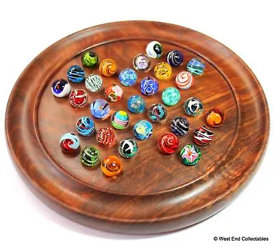 Handmade Marbles Solitaire Game Puzzle Set - 33 X 16mm Glass Art Toy Marble • $123.20