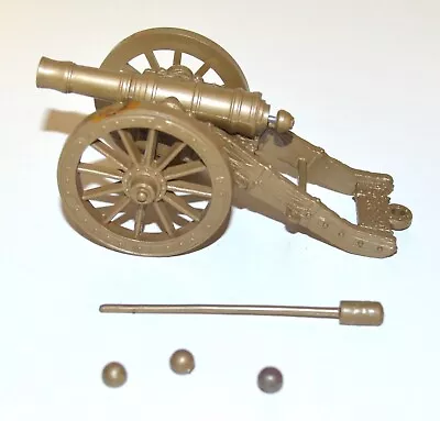 Vintage 1950s Marx Revolutionary War Playset Gold Shooting Cannon & Shells • $25