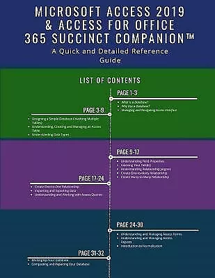 $36.99 • Buy Microsoft Access 2019 & Access For Office 365 Succinct Companion( By Succinct Co