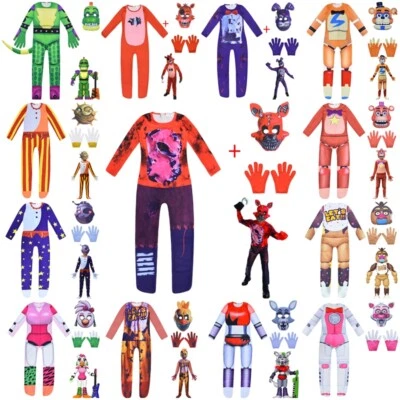$29.88 • Buy Kids Five Nights At Freddy's FNAF Cosplay Costume Party Jumpsuit +Mask Outfit AU