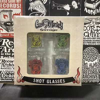 Gas Monkey Garage Square Heavy 2.5  4 Shot Glass Dallas Texas • $19.99