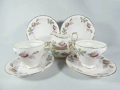 Vintage Paragon Bone China 8pc Radstock Tea Set Cup Saucer Plate Trio Pink Rose • $99