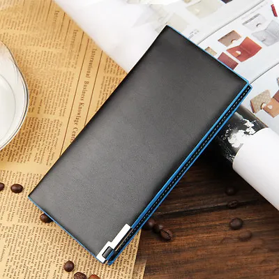 Luxury Men's Leather Long Wallet Bifold Purse Clutch ID Credit Card Holder US • $7.57