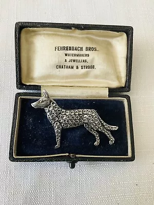 Vintage  Charles Horner Staybrite Silver Dog Alsatian German Shepherd Brooch • £10