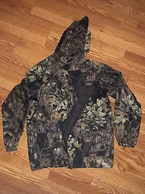 Mossy Oak Break-up Camo Hunting Lightweight Jacket Men's Size Medium W/ Hood • $29.99