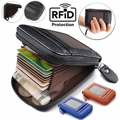 Women Men Wallet Credit Card Case Holder Leather RFID Blocking Zip Pocket AU • $4.95