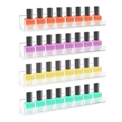 ROYALITA 4-Pack Acrylic Shelves - Nail Polish Organizer Wall Mounted Nail Po... • $22.10