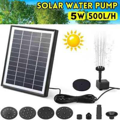 Solar Panel Powered Water Feature Pump Garden Pool Pond Aquarium Fountain Filter • £11.99