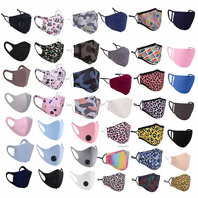 Face Mask Washable Reusable Masks Mouth Nose Breathable Protection Cotton UK • £1.69