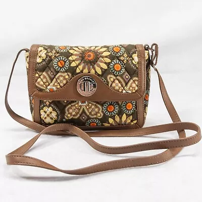 Women's Quilted Crossbody Purse VERA BRADLEY Retired Brown Canyon Patricia Bag • $16.20