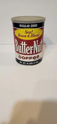 Vintage New Roast Blend Butter-Nut Regular Grind One Pound Coffee Can With Lid • $16.75