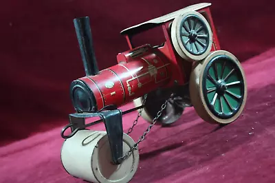 ** Vintage German Tin Toy Steam Roller  D.g.m D.p Made In U.s. Zone Germany ** • $325