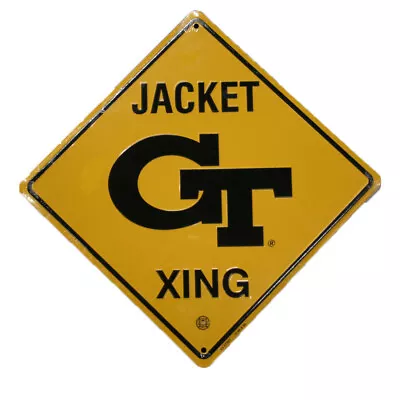 Georgia Tech Yellow Jackets 12  Xing Crossing Collegiate Metal Sign Embossed • $18.71