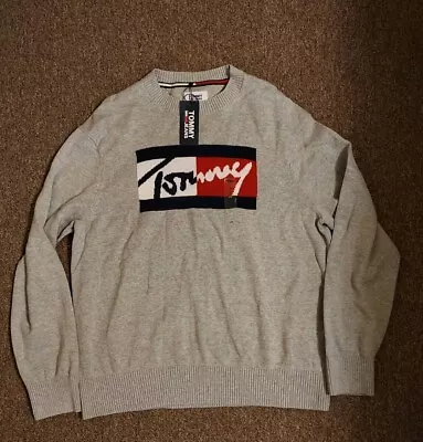 NWT Tommy Hilfiger Block Logo Crewneck Sweater Mens L Tommy Jeans Brand  • $29.99