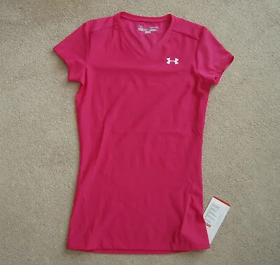 Women's Under Armour Heatgear Pink Activewear Sports Top T-Shirt - Size M - BNWT • £20