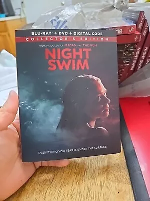 Night Swim: Collector's Edition (Blu-ray + DVD 2024) W/Slip No Digital 🍿📀🍿 • $3