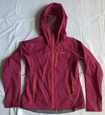 Patagonia Women Size S Rainshadow Jacket Maroon Pink Hooded Waterproof Lined • $99.99