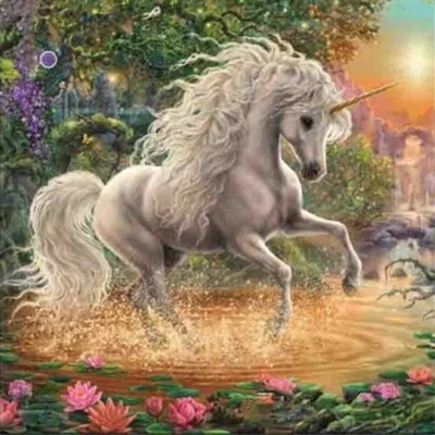 $15.95 • Buy 5D Diamond Painting Kit Full Round Drill Unicorn 25X25 Art Craft Home Decor DYI
