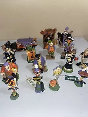 Lot Of 15 Creepy Hollow Midwest Of Cannon Falls Resin Halloween Village Figures • $26.10