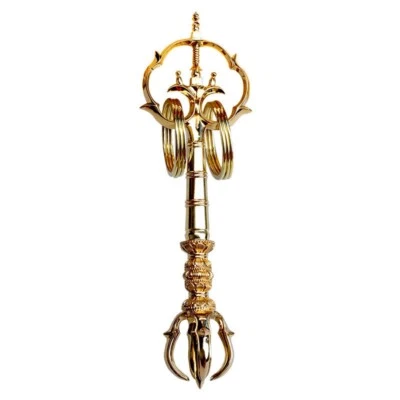 $438.30 • Buy Shingon Buddhist Khakkhara 5-pronged 6-Perfections Vajra Shakujo Staff #3675