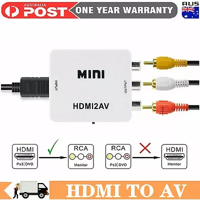 HDMI TO AV Scaler Adapter HD Video Converter Box HDMI To RCA AV/CVSB L/R Support • $14.99
