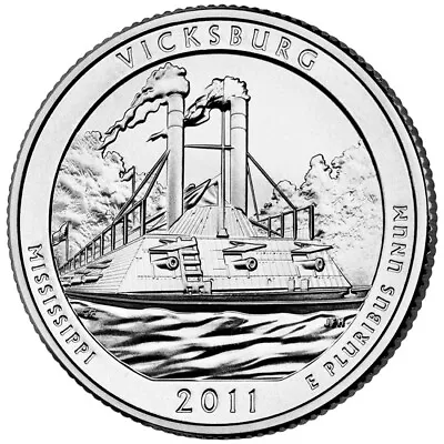 2011 D Vicksburg NP Quarter. ATB Series Uncirculated From US Mint Roll. • $2.39