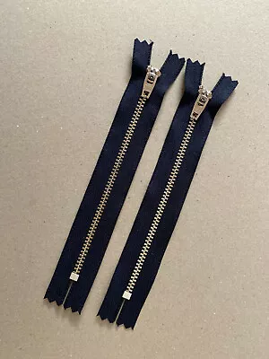 2 YKK Metal Zips/Zippers 6   15cms. Black.  Closed End • $6