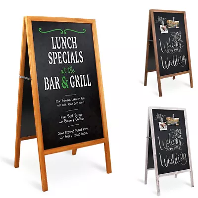 Heavy Duty Wooden Frame A Board Pavement Sign Shop Chalkboard Sign Free Standing • $29.90