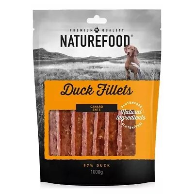 NatureFood  Duck Fillets Dog Treats Snack 100% Natural  1kg Grain Gluten Free • £16.89