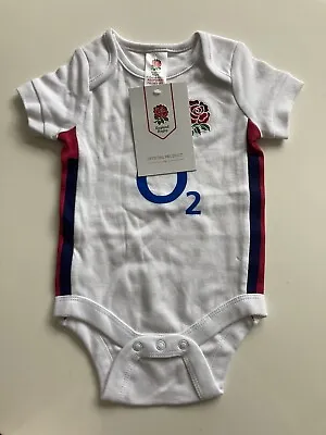 England Rugby 2021 2022 Baby 6-9 Months Vest Bodysuit White • £7