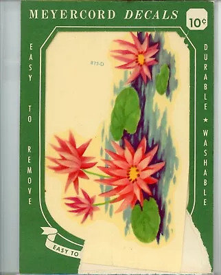 Vintage Meyercord Decal Tropical Lily Pads #873-D 1/sheet 1/pkg 1940s • $9