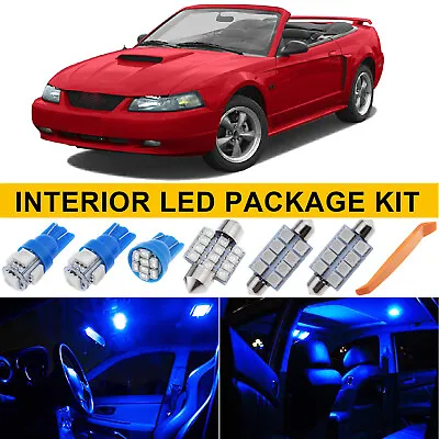 6Pcs Ultra Blue LED Interior Light Package Fit For 1994-2004 Ford Mustang + Tool • $8.99