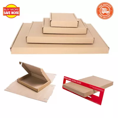 Royal Mail Brown Large Letter Cardboard Postal Mailing PiP Boxes - Mini C4 C5 C6 • £2.95