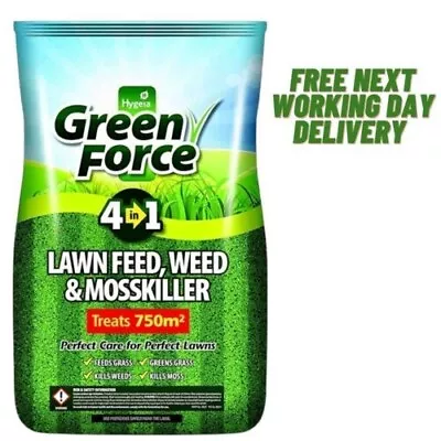 Greenforce 4 In1 Lawn Feed Weed And Moss Killer Best Value On Ebay Covers 750m2 • £34.99