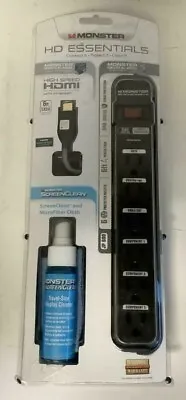 NEW Monster Essentials Bundle 140592-00 Surge Protector HDMI Cable Screen Clean • $37