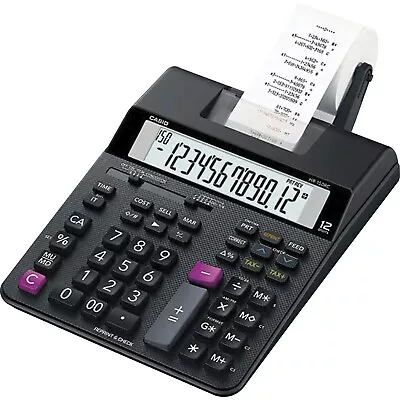 Casio Printing Calculator 12-Digit 7-3/4 Wx10-3/4 Lx2-3/10 H BK HR200RC • $38.97