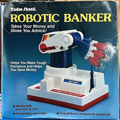 VINTAGE 1980’s RADIO SHACK ROBOTIC BANKER 60-1075 IN ORIGINAL BOX Japan • $15