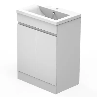 Floor Standing Door Vanity Unit & Basin Sink 500/600mm Bathroom Furniture Unit • £159.19