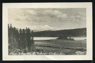 WA Amboy RPPC 1948 MOUNT MT ST. HELENS From SILVER LAKE By Christian No. W-715 • $14.99