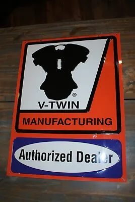 Vintage V-Twin Manufacturing Authorized Dealer Sign Motorcycle Harley Davidson • $79.99